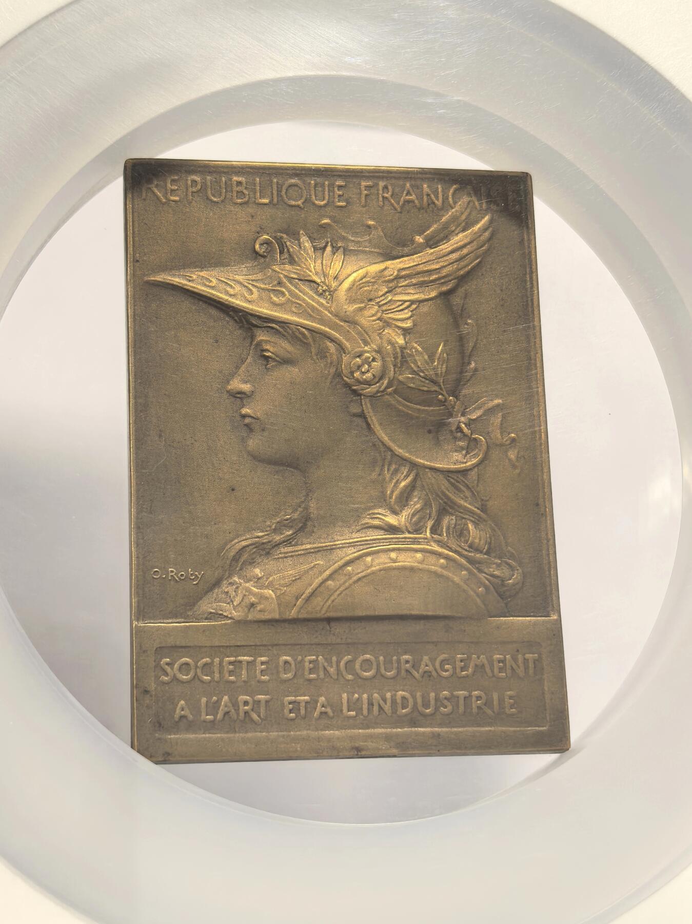 博洋堂“心向春光”2月精品大拍专场暨第160期（全场包邮） NGC MS64BN 法国1935年戎装玛丽安娜女神铜章，42×59mm（大师罗蒂作品）