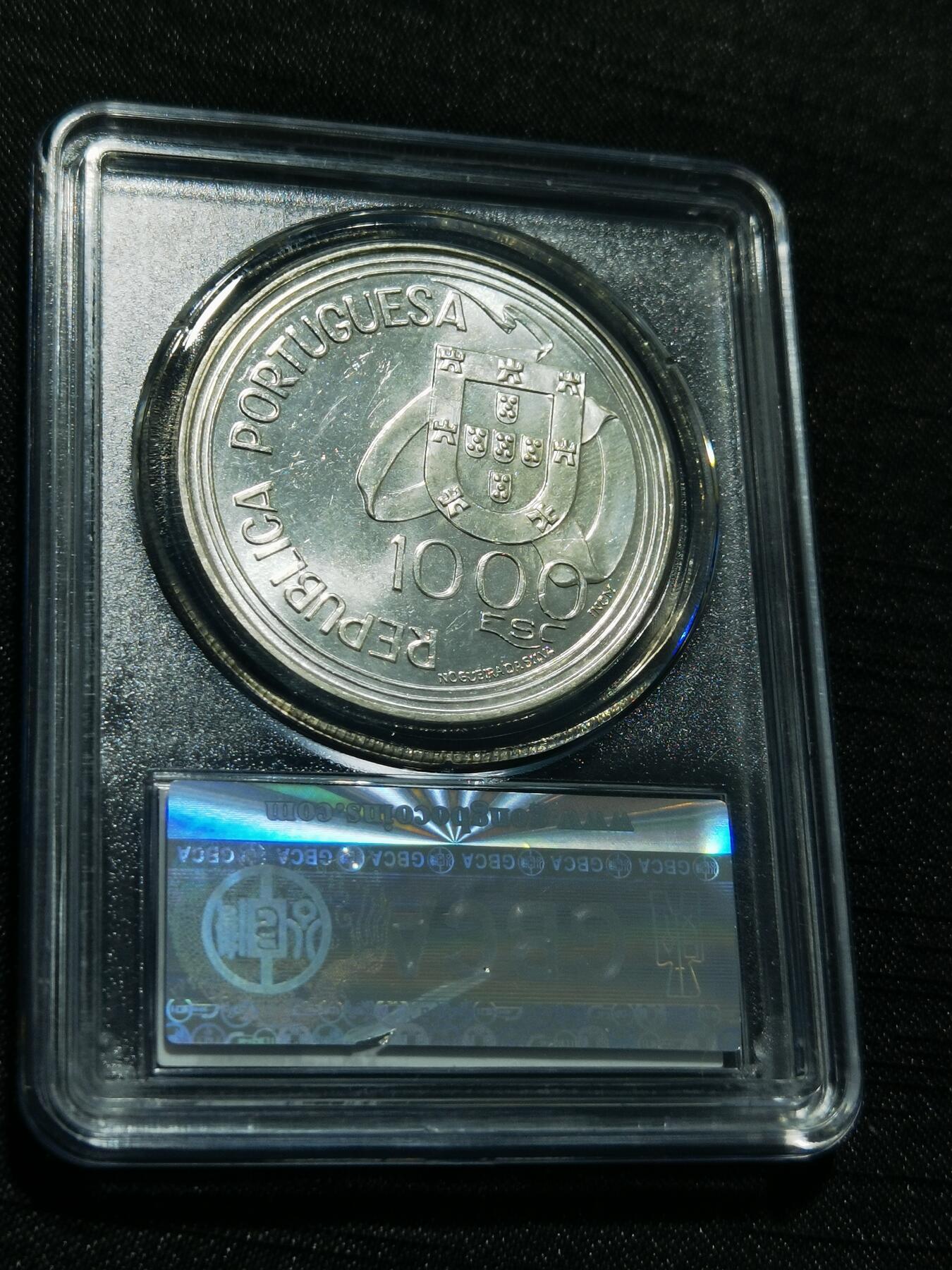 天下钱庄专场欢迎参拍 葡萄牙1000埃斯库多银币