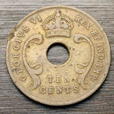 【铜匠收藏】★第147★散币专场 不寄存，30包邮。不满30元，支付5元运费。《接受代拍 代送NGC评级》 25【无寄存】英属东非 1943年 10分 青铜币