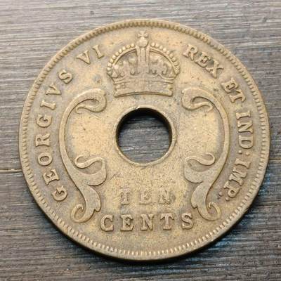 【铜匠收藏】★第147★散币专场 不寄存，30包邮。不满30元，支付5元运费。《接受代拍 代送NGC评级》 96【无寄存】东非 1942年 10分