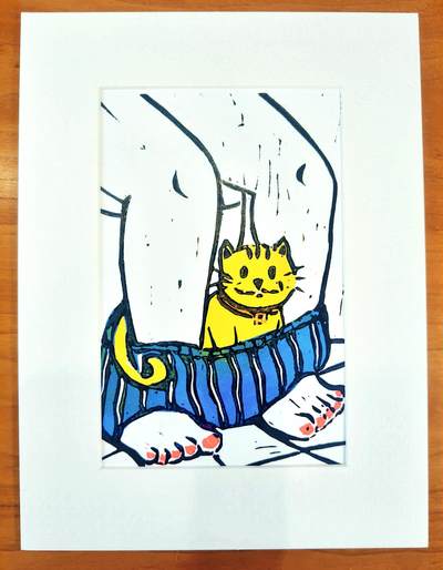 套色版画-萌宠专场 - 套色版画《陪伴》
