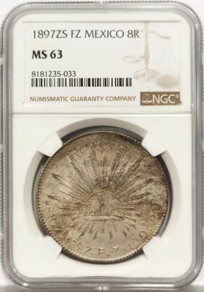博洋堂“心向春光”2月精品大拍专场暨第160期（全场包邮） - NGC MS63 墨西哥1897年ZS FZ版花边鹰洋，关门年份，原味窖藏状态，滴水未下，即将起飞的品种