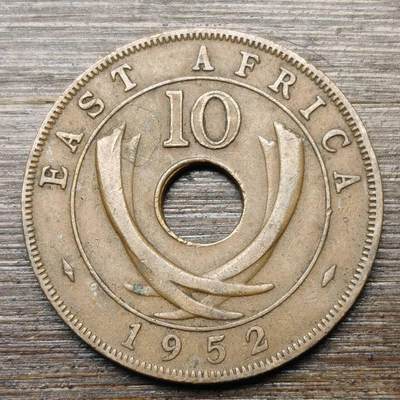 【铜匠收藏】★第147★散币专场 不寄存，30包邮。不满30元，支付5元运费。《接受代拍 代送NGC评级》 4【无寄存】英属东非 1952年 10分 青铜币