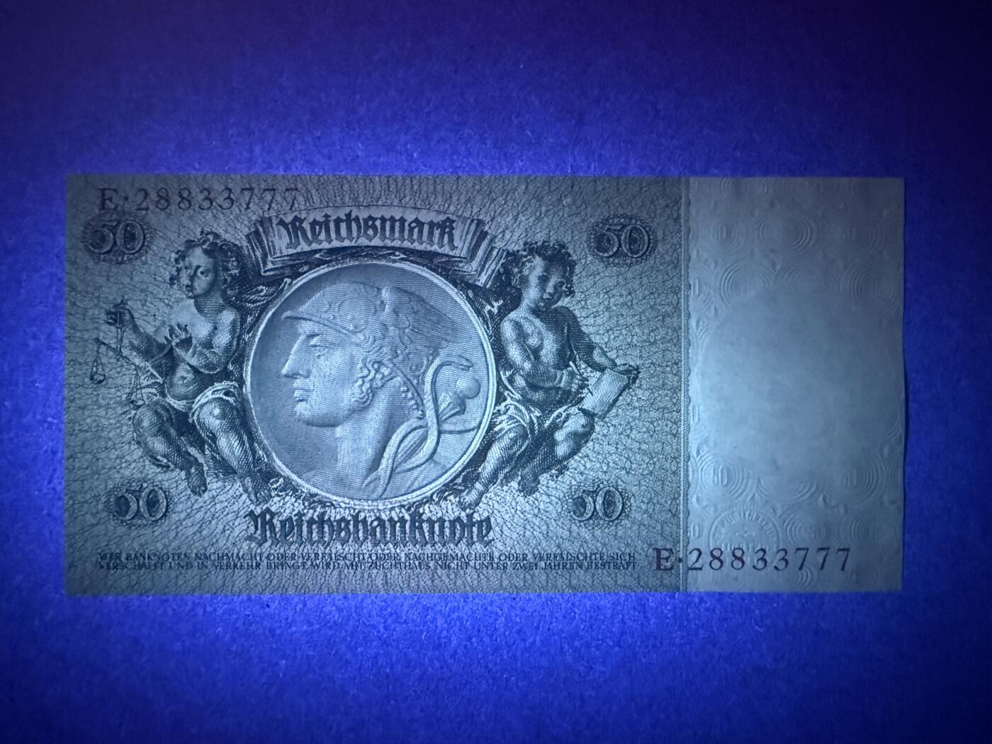 《艾美收藏》第231期-2.8周日外币精品(春节前收官)-世界最佳纸币特辑 豹子号 德国50马克 1933年 德国帝国银行 无4豹子号