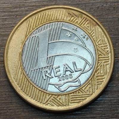 【铜匠收藏】★第147★散币专场 不寄存，30包邮。不满30元，支付5元运费。《接受代拍 代送NGC评级》 85【无寄存】巴西2008年1里亚尔   双色币