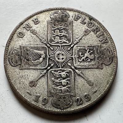 🌹外币初藏🌹🐯2026年第17场 快递将在12号停运 年前需发货的抓紧 ，年后正月十五恢复发货 - 英国1923年一弗罗林银币 11.3克50%银