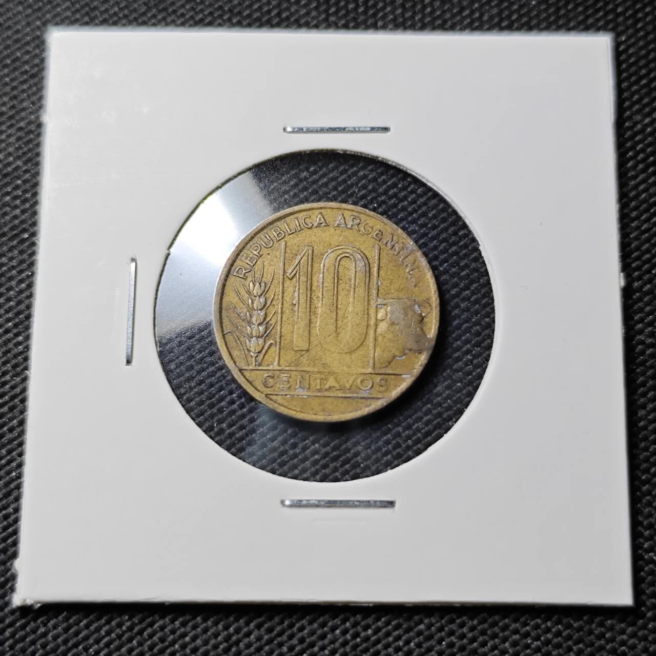 KK钱币收藏小铺  第393期  2月预留时间 周末发货  1949阿根廷10分铜币