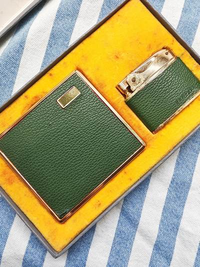 70年代日本brother风车windmill浪琴牛皮磕头煤油打火机烟盒礼盒套装 古董火机 - 70年代日本brother风车windmill浪琴牛皮磕头煤油打火机烟盒礼盒套装 古董火机