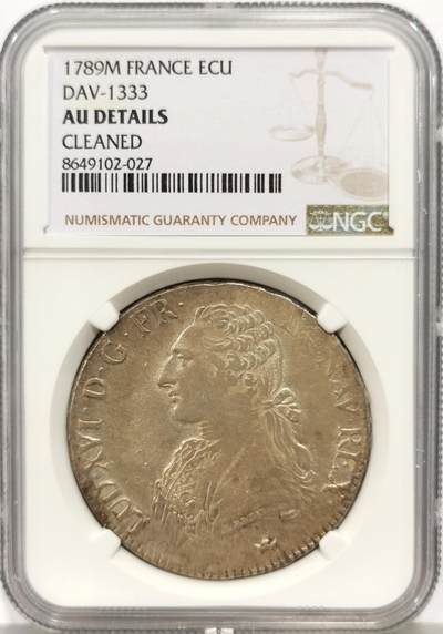 博洋堂“心向春光”2月精品大拍专场暨第160期（全场包邮） - NGC AU 法国1789M路易十六埃居大银 银光充沛 无减重痕