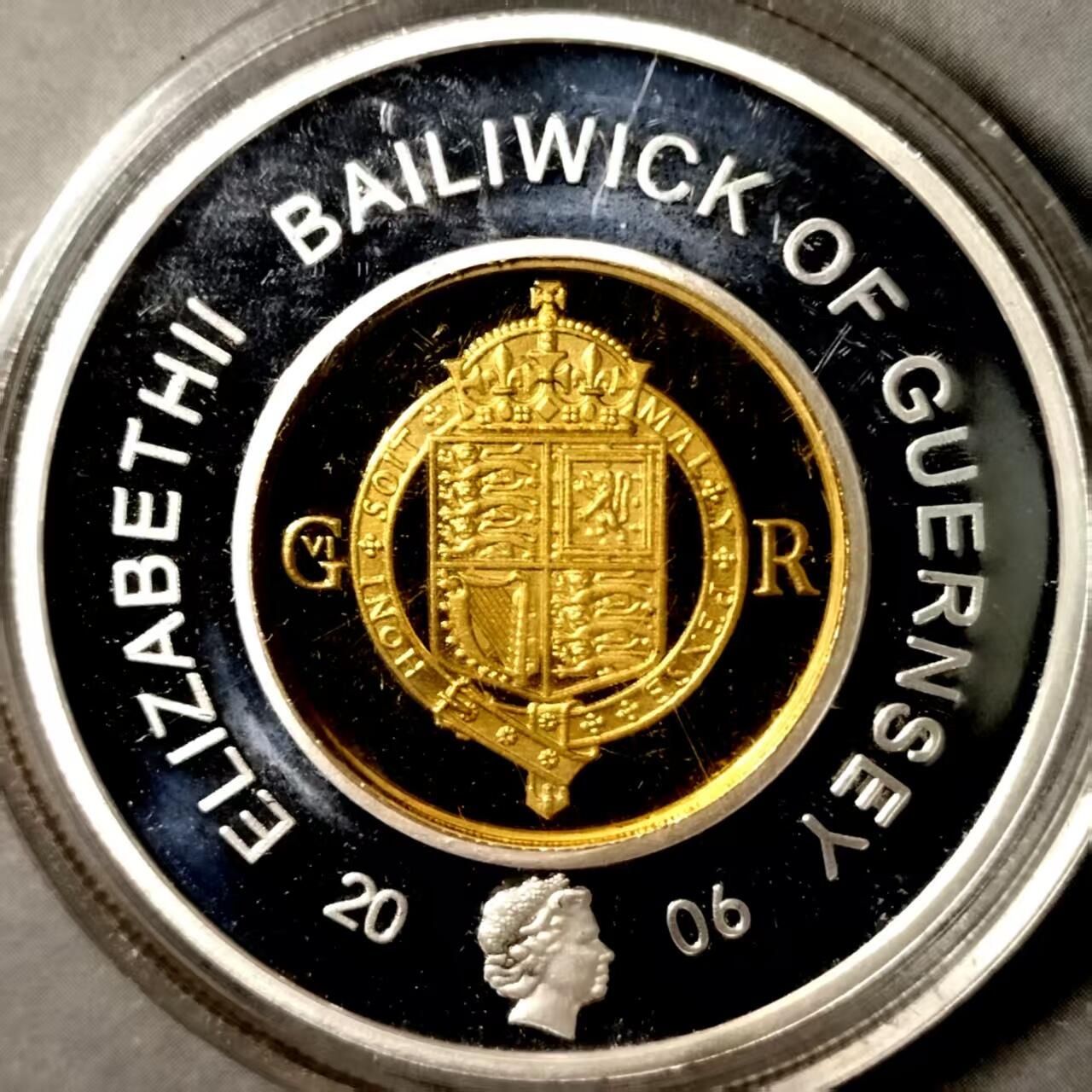 长老汇蛇年精选第九十八场拍卖 根西2006年精制克朗型纪念币 母子币 君主系列 乔治六世， 发行量稀少