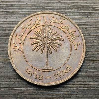 【铜匠收藏】★第147★散币专场 不寄存，30包邮。不满30元，支付5元运费。《接受代拍 代送NGC评级》 45【无寄存】1965年 巴林 10费尔 棕榈树