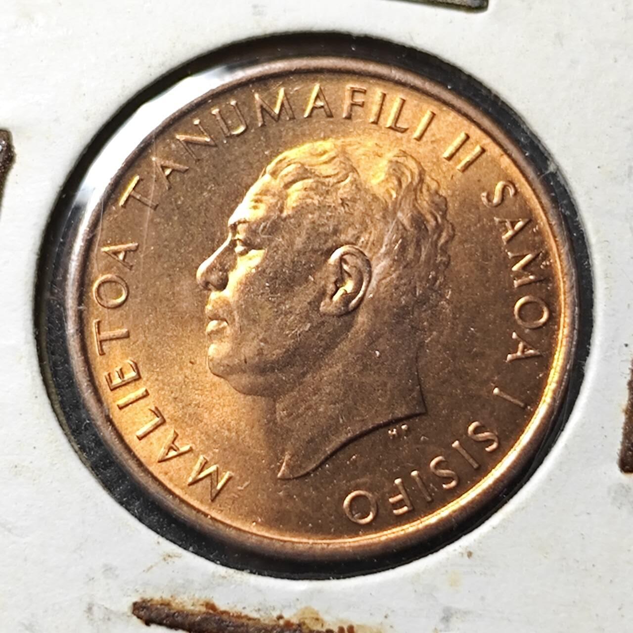 KK钱币收藏小铺  第394期  2月预留时间 周末发货 1967萨摩亚1分铜币