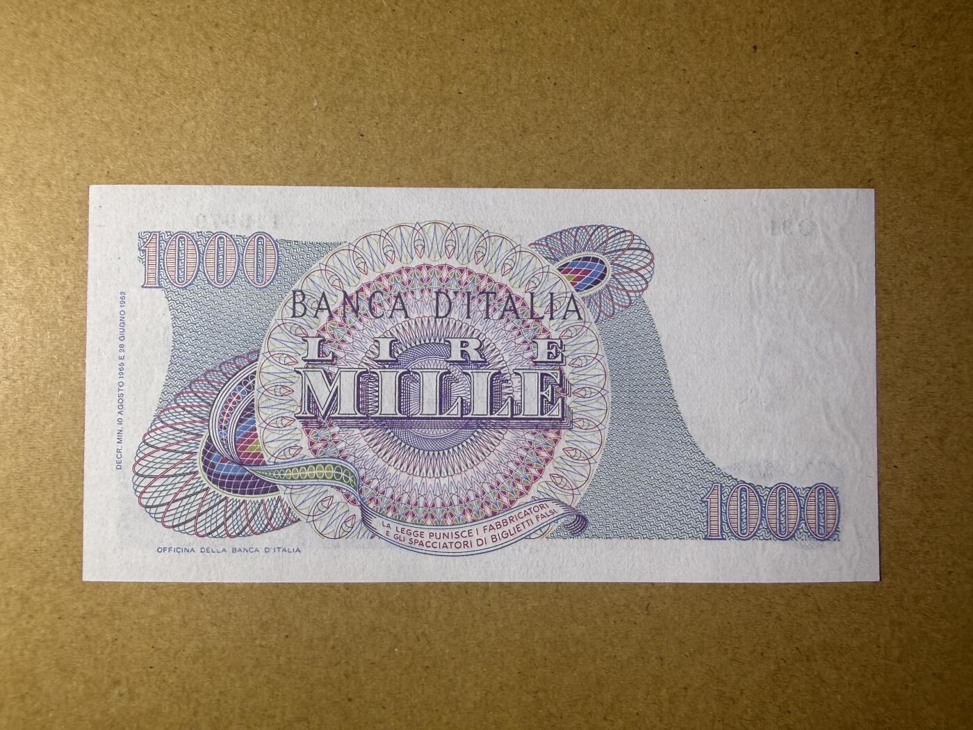 《艾美收藏》第231期-2.8周日外币精品(春节前收官)-世界最佳纸币特辑 意大利1000里拉 UNC 1965年老版本 意大利歌剧作曲家威尔第 无4