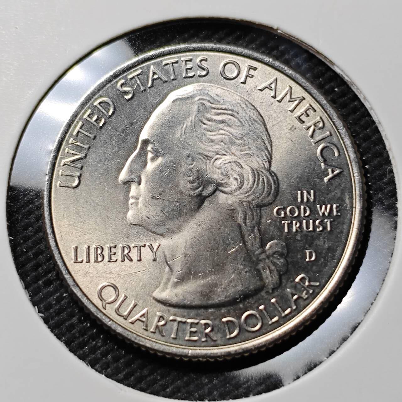 KK钱币收藏小铺  第393期  2月预留时间 周末发货  美国25分纪念币 好品