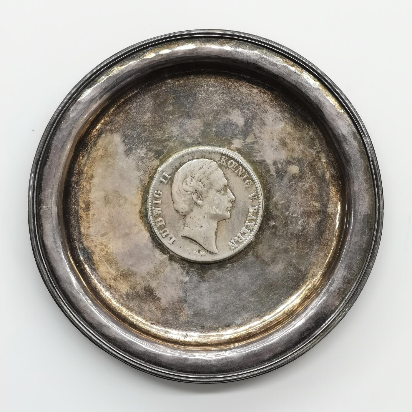 博洋堂“心向春光”2月精品大拍专场暨第160期（全场包邮） 德国巴伐利亚925银盘，中间的银币含银量为90，共重约144.6克