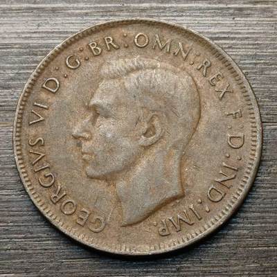 【铜匠收藏】★第147★散币专场 不寄存，30包邮。不满30元，支付5元运费。《接受代拍 代送NGC评级》 32【无寄存】澳大利亚 1943年 1便士 乔六