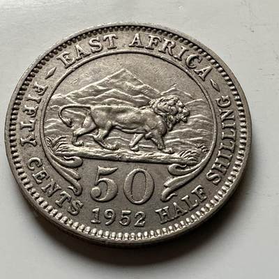 🌹外币初藏🌹🐯2026年第17场 快递将在12号停运 年前需发货的抓紧 ，年后正月十五恢复发货 - 英属东非1952年50分 
