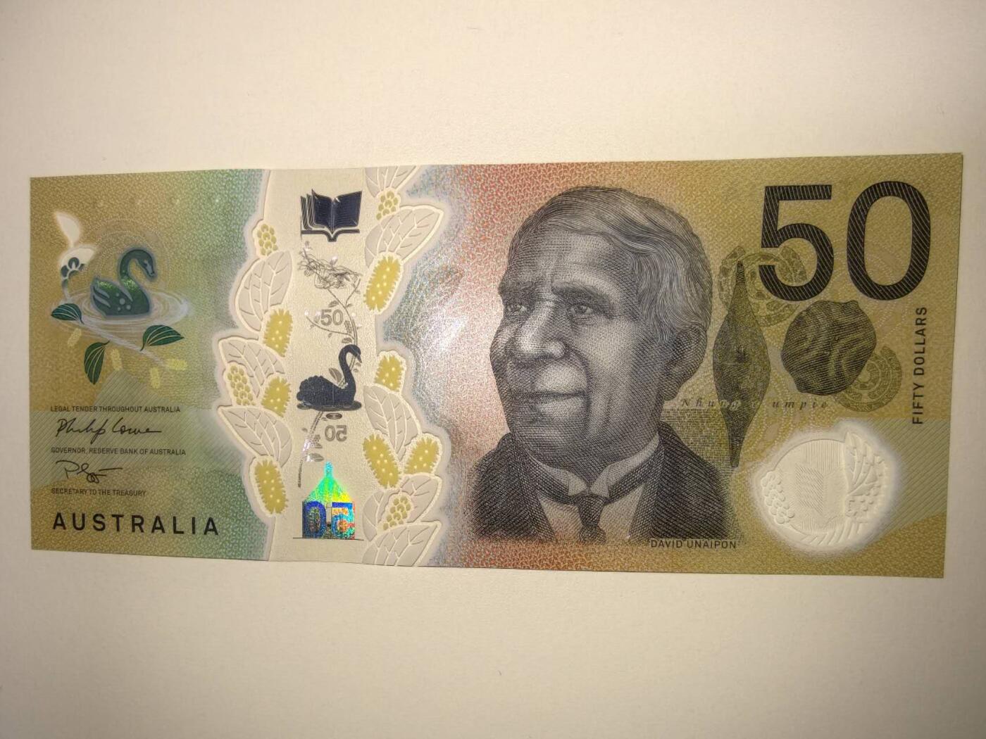 春节钱币瓷器清货捡漏拍场 澳大利亚新版50元塑料钞一张，全新UNC，非常漂亮