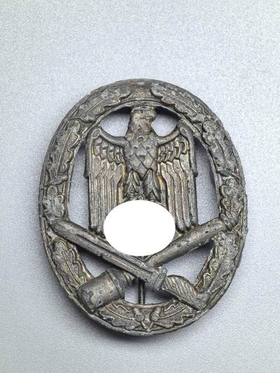 小驴勋章奖章收藏2月7日周六晚六点拍卖（珍爱和平，收藏战争，铭记历史，勿忘国耻，忠党爱国。有偿代拍，送拍规则在简介最后，参拍须阅读规则后再参拍，关系到运费包装发货时效真假辨别等关键信息，拍卖时不再发原图，看大图店主微信码在拍卖店铺介绍里） - 普通突击奖章，锌质冲压，出土品相