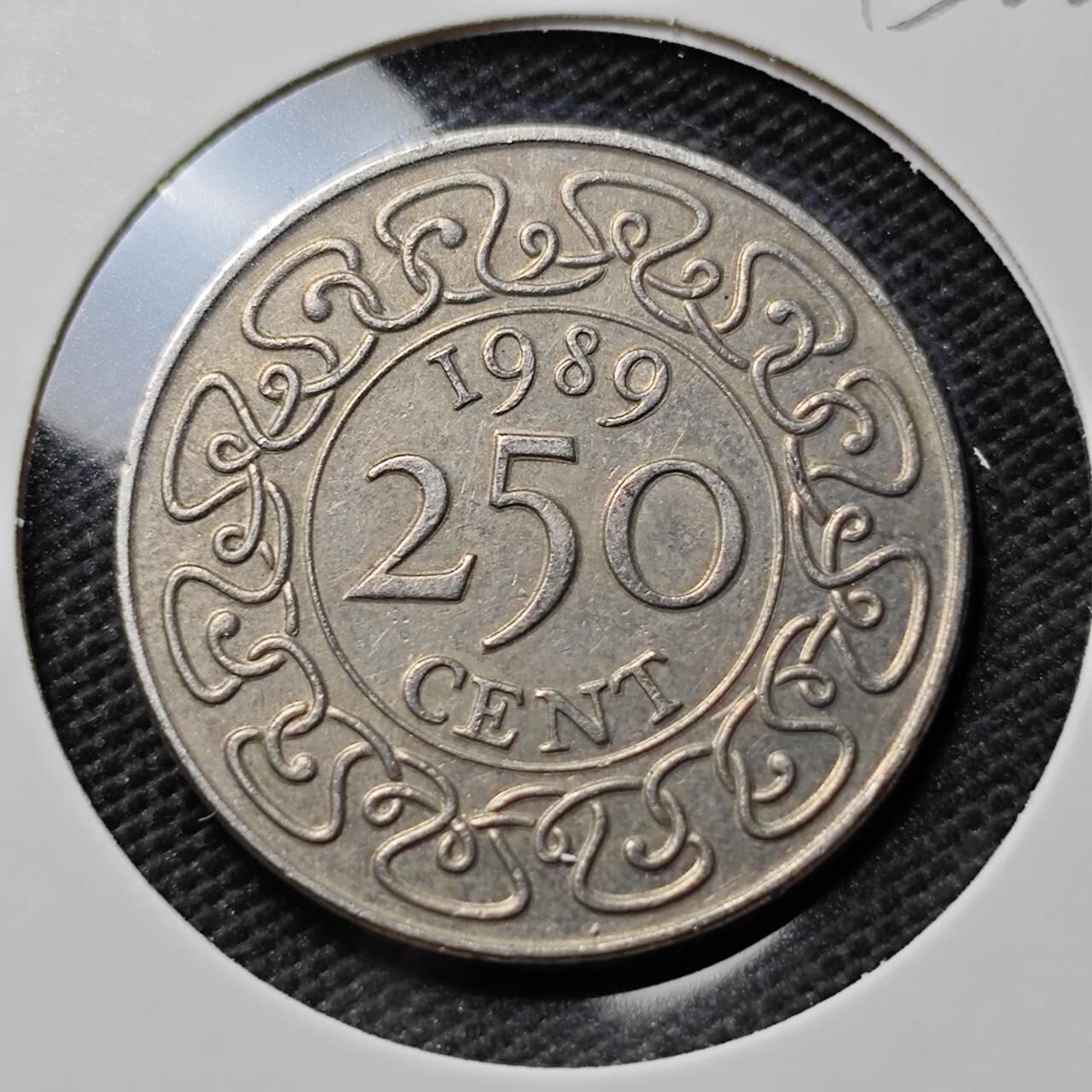 KK钱币收藏小铺  第393期  2月预留时间 周末发货  1989苏里南250分