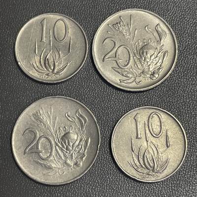 回流0207 - 南非10、20分两版4枚 60年代范里贝克版、80年代植物版