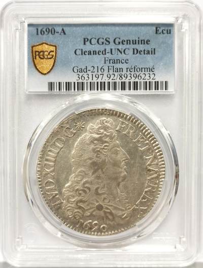 博洋堂“心向春光”2月精品大拍专场暨第160期（全场包邮） - PCGS UNCD 法国1690年路易十四太阳王埃居银币，币面完美精致，光度一流，个人感觉低评，收藏级别