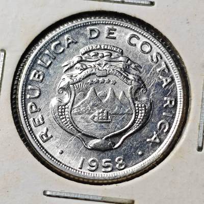 KK钱币收藏小铺  第394期  2月预留时间 周末发货 - 1958哥斯达黎加10分 好品