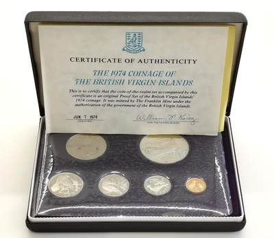 博洋堂“心向春光”2月精品大拍专场暨第160期（全场包邮） - 英属维京群岛1974年6枚精制套币，原盒证