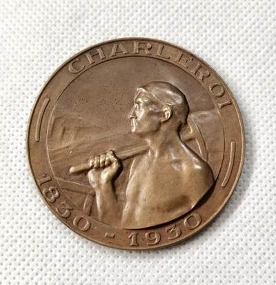 甄臻铺-世界币章拍卖（第49期）精品场拍品征集中，送拍享返佣金等优惠多多 - 比利时独立百年纪念铜章，50mm,43克