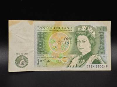 【淘币小摊】实时拍第八百六十五拍   纸币场    年前最后一周之前预留预留8号9号全部发出请更换最新收货地址不方便收货的请勿参拍或者顺丰到付 - 英国英格兰银行一镑纸币【有折】