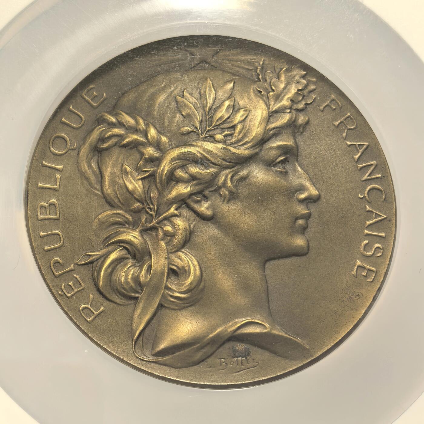 博洋堂“心向春光”2月精品大拍专场暨第160期（全场包邮） NGC MS63BN 法国1945年巴黎酿酒师协会铜章，68mm