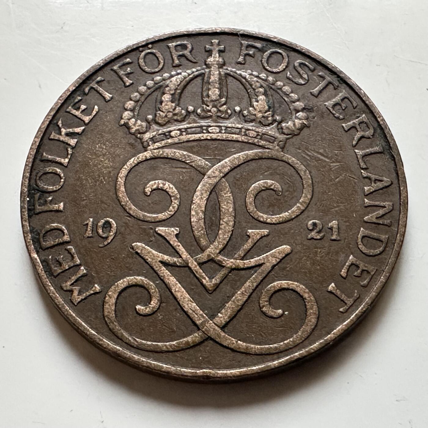 🌹外币初藏🌹🐯2026年第17场 快递将在12号停运 年前需发货的抓紧 ，年后正月十五恢复发货 瑞典1921年五欧尔