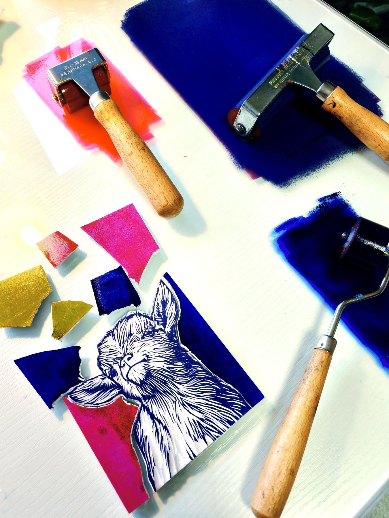 套色版画-萌宠专场 套色版画《暖阳阳》