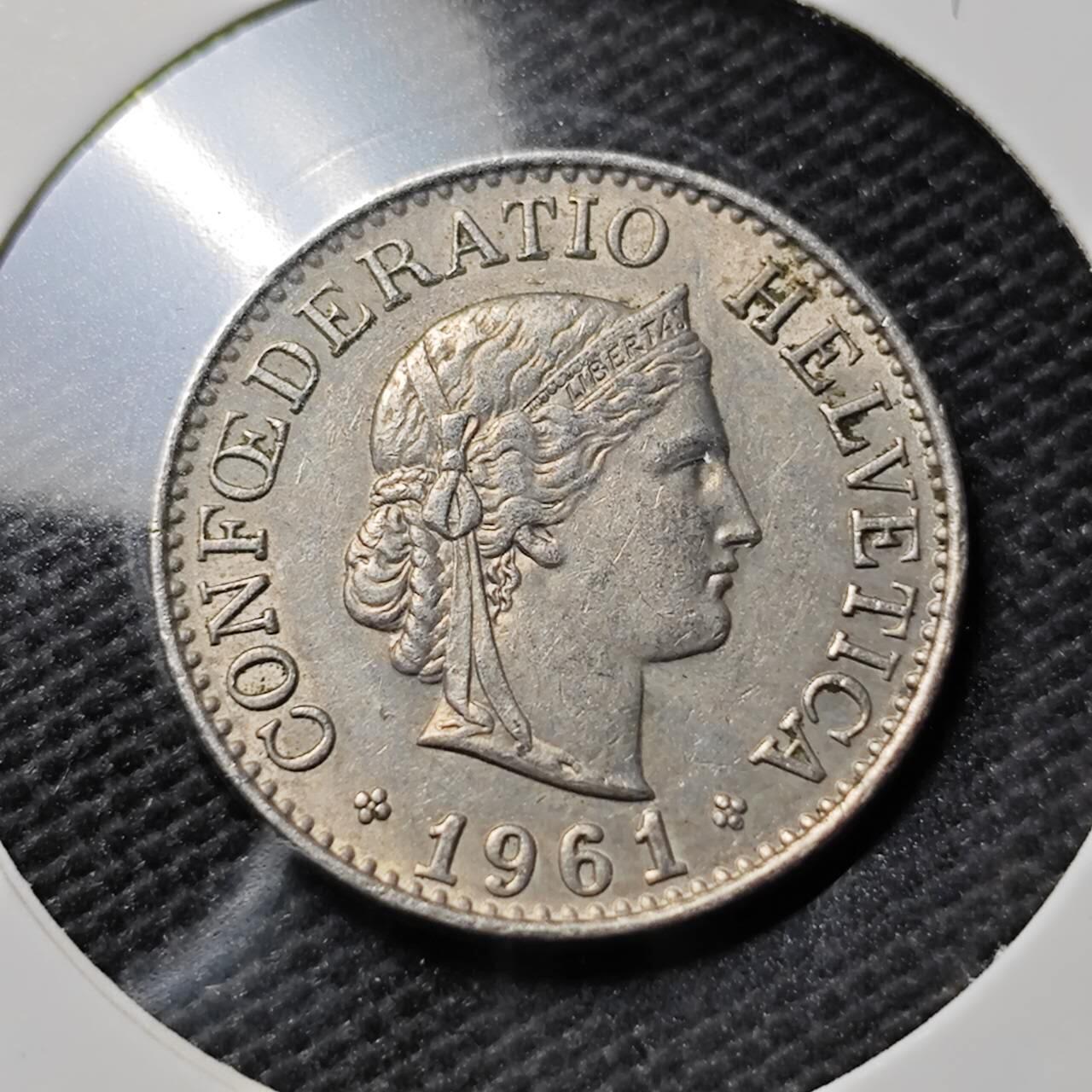 KK钱币收藏小铺  第393期  2月预留时间 周末发货  1961瑞士10分