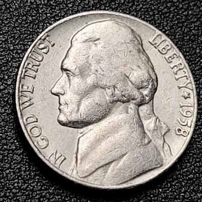 泉币菌-第181场- 精品福利场 - 美国1958年5美分纪念币 杰斐逊 及 故居蒙蒂塞洛庄园 21mm 