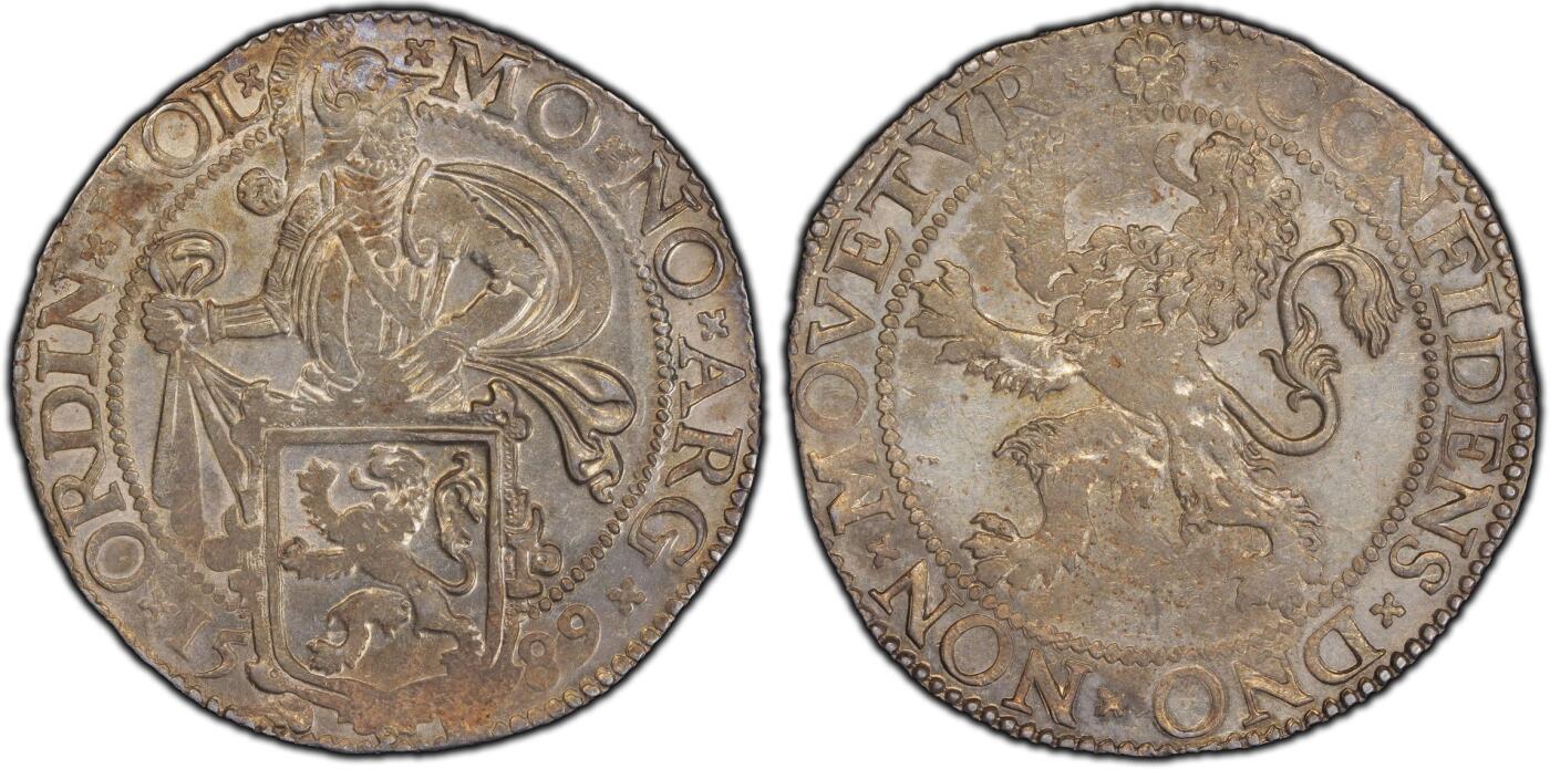 博洋堂“心向春光”2月精品大拍专场暨第160期（全场包邮） PCGS AU58 荷兰1589年武士狮子大银币，这版狮子币普遍弱打，这个深打完整状态绝对远超分数，完美收藏级别。