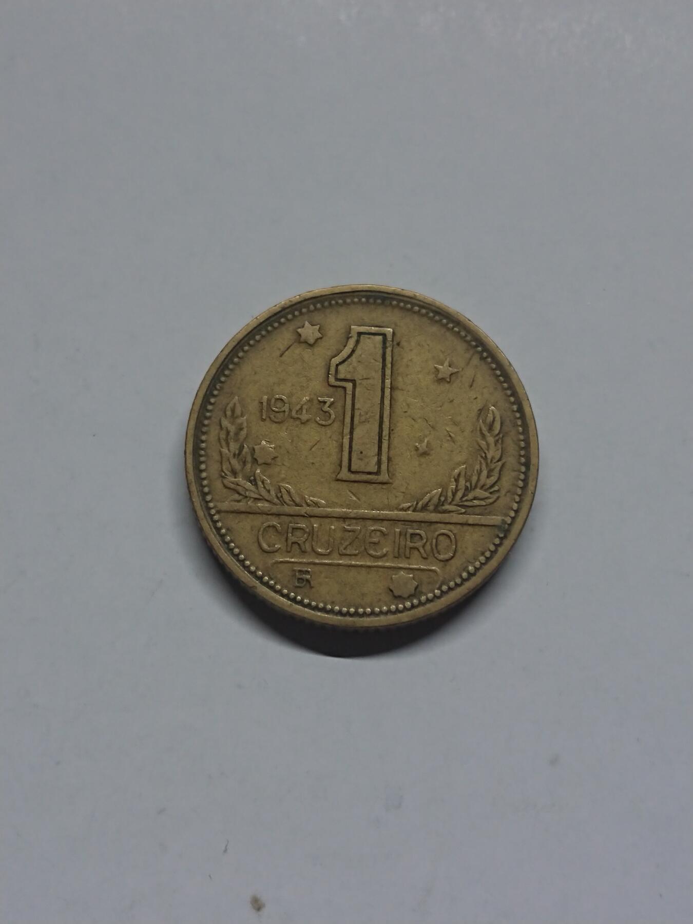 松南世界钱币——260205 巴西1943年1克鲁塞罗铜币