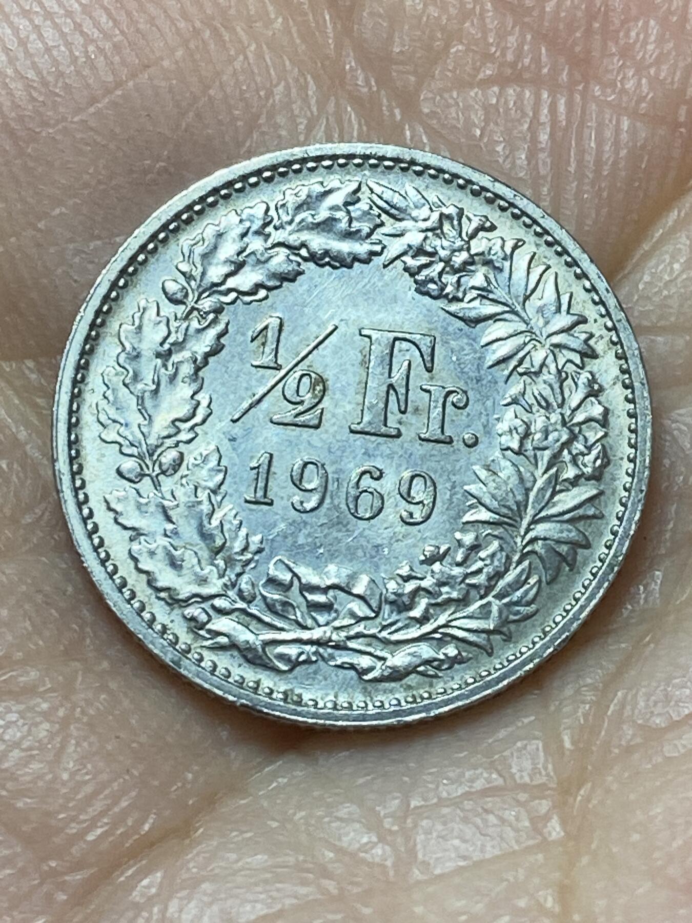 2026年第二十场(总第一百八十九场）外国好品散币场(免佣金) 瑞士🇨🇭1969年1/2法郎(第二版，无标版)