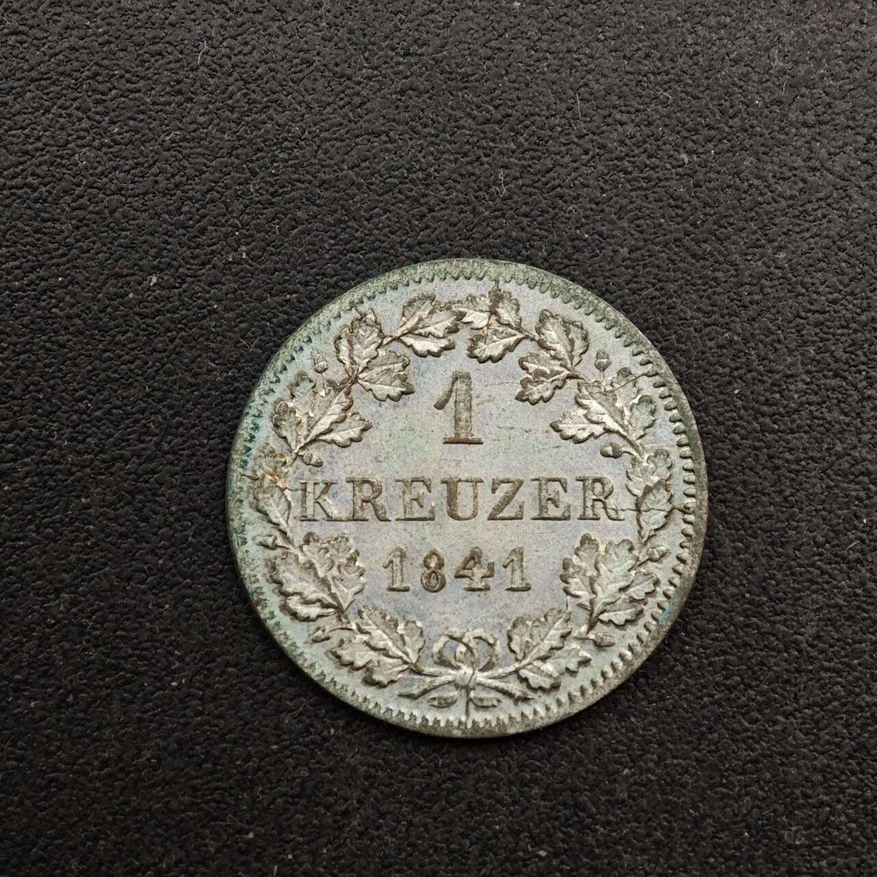  【淘币小摊】限时拍第八百六十六拍   散币场    年前最后一周之前预留8号9号全部发出请更换最新收货地址不方便收货的请勿参拍或者顺丰到付 德国1841年巴伐利亚1克鲁泽小银币