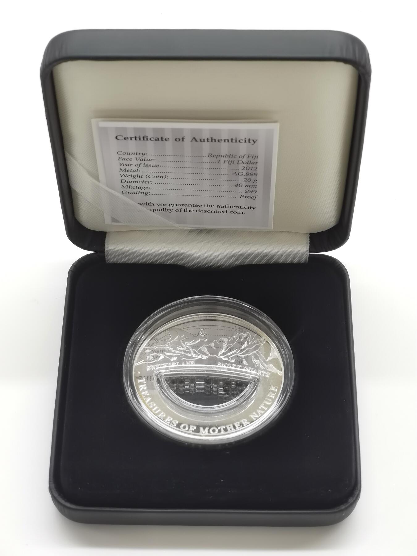 博洋堂“心向春光”2月精品大拍专场暨第160期（全场包邮） 2012年斐济1元精制银币 自然母亲的宝藏-烟色水晶 20克999银 发行量：999 盒证全