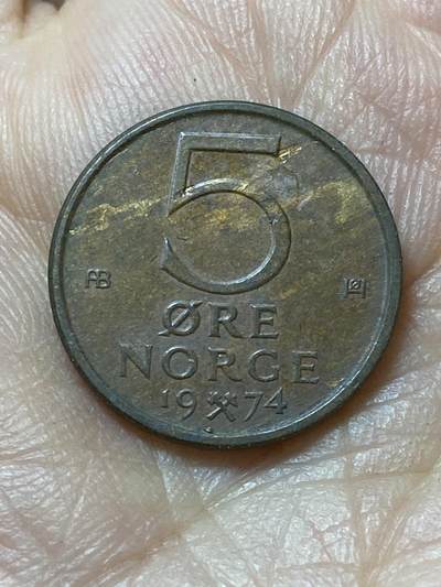 2026年第二十场(总第一百八十九场）外国好品散币场(免佣金) - 挪威🇳🇴1974年5欧尔(奥拉夫五世第二版，AB标)