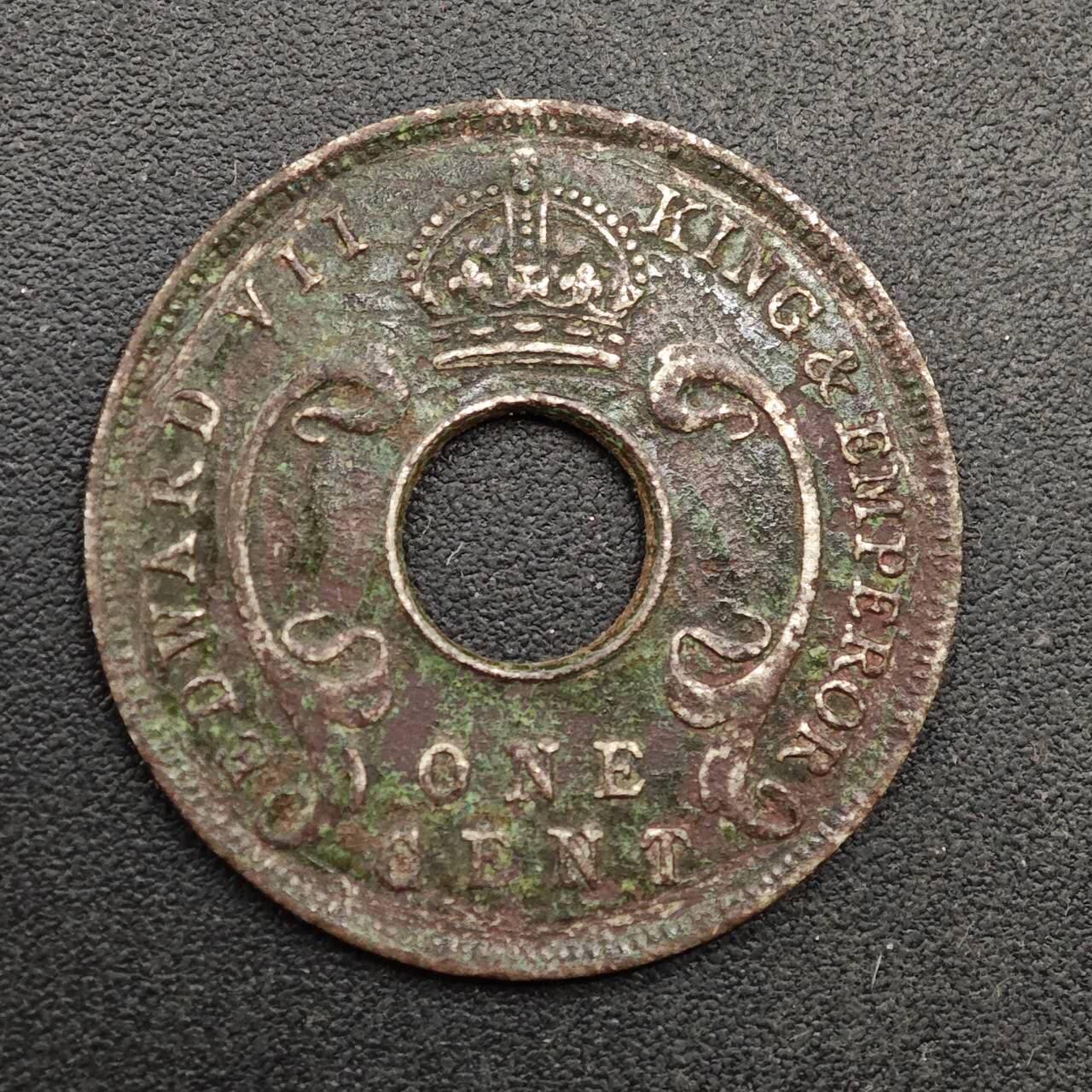  【淘币小摊】限时拍第八百六十六拍   散币场    年前最后一周之前预留8号9号全部发出请更换最新收货地址不方便收货的请勿参拍或者顺丰到付 英属东非乌干达保护地1909年爱德华七世一分镍币