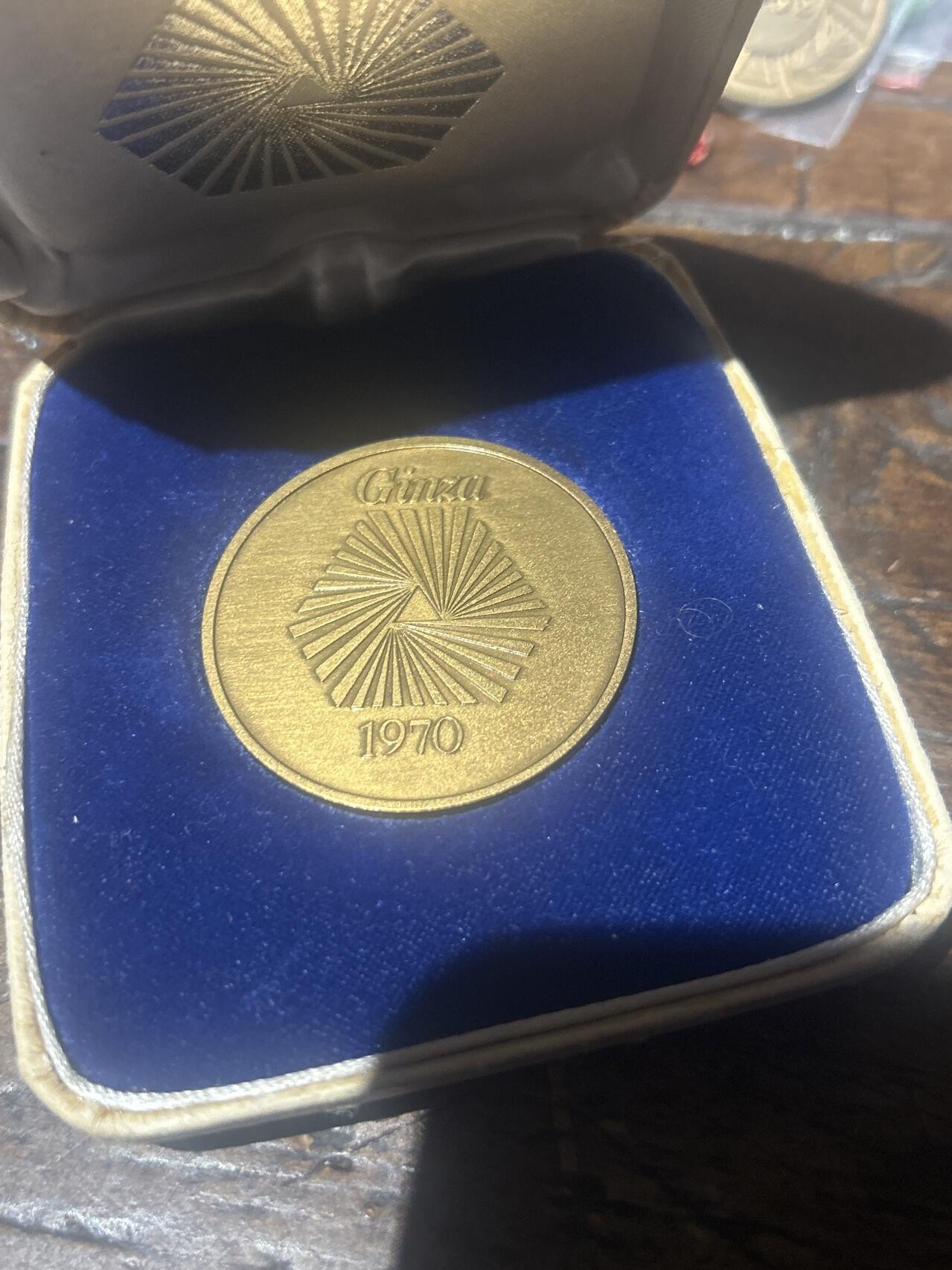 孤品银座一百年纪念铜章原盒好品