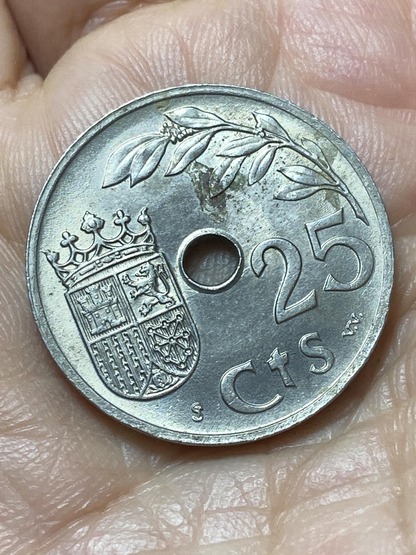 2026年第二十场(总第一百八十九场）外国好品散币场(免佣金) 少见原光好品–西班牙1937单年份25分(共和国时期，存在时间短暂)