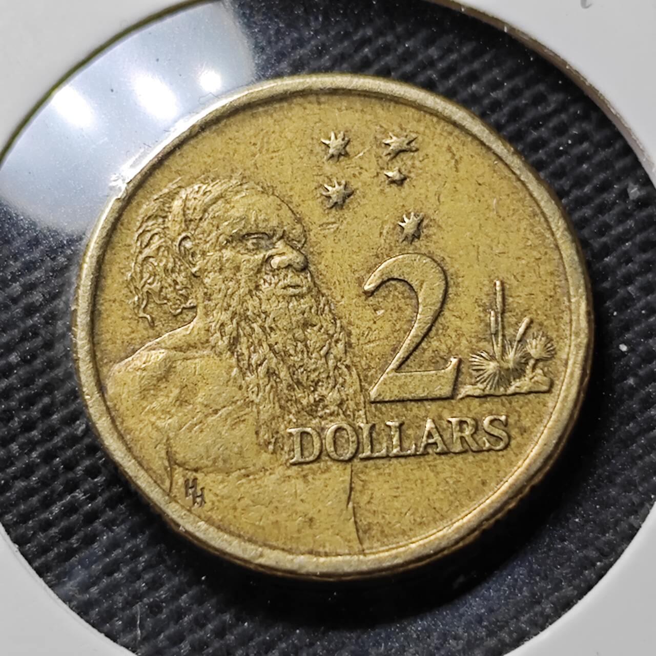 KK钱币收藏小铺  第394期  2月预留时间 周末发货  1988澳大利亚土著人2元