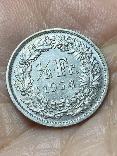 2026年第二十场(总第一百八十九场）外国好品散币场(免佣金) - 瑞士🇨🇭1974年1/2法郎(第二版，无标版)