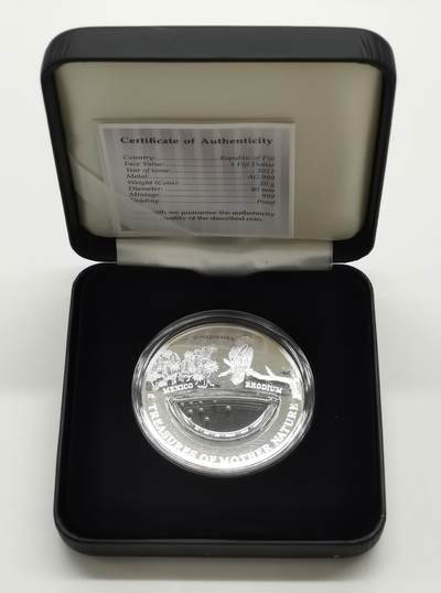 博洋堂“心向春光”2月精品大拍专场暨第160期（全场包邮） - 2012年斐济1元精制银币 自然母亲的宝藏-铑 20克999银 发行量：999 盒证全