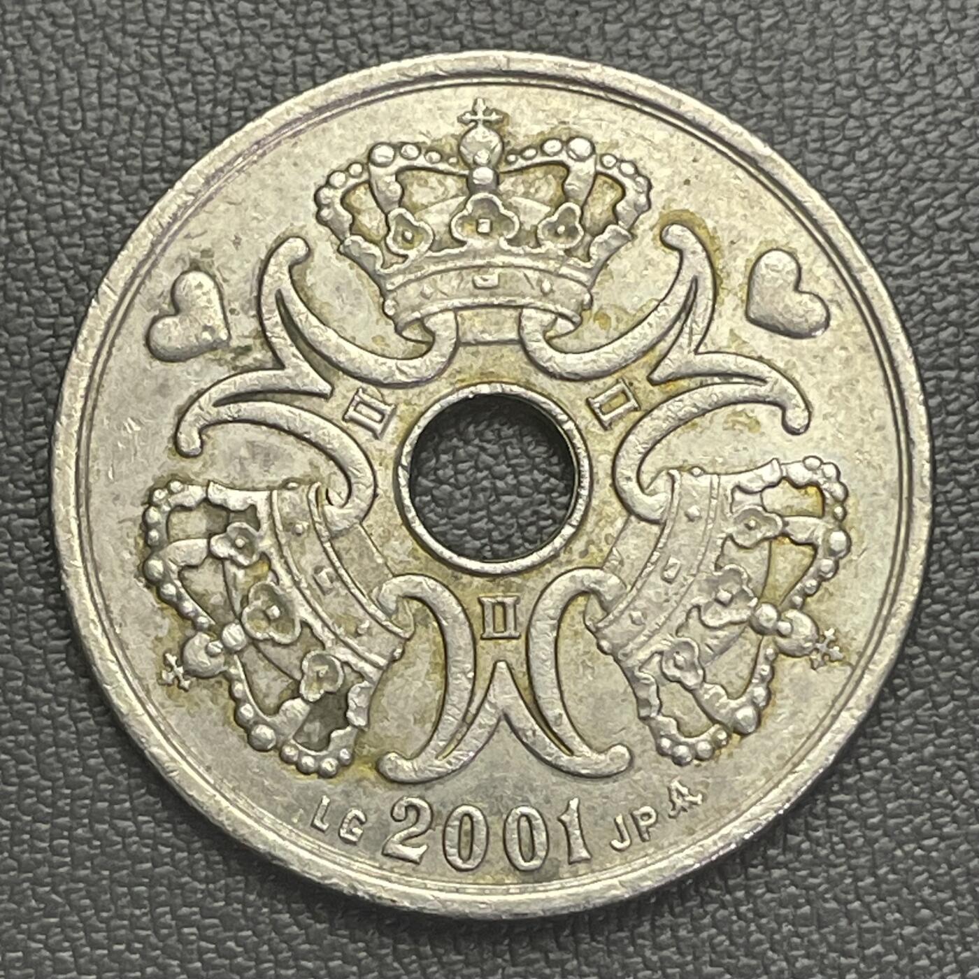 回流0207  丹麦2001年玛格丽特二世女王5克朗 等值人民币5.5元