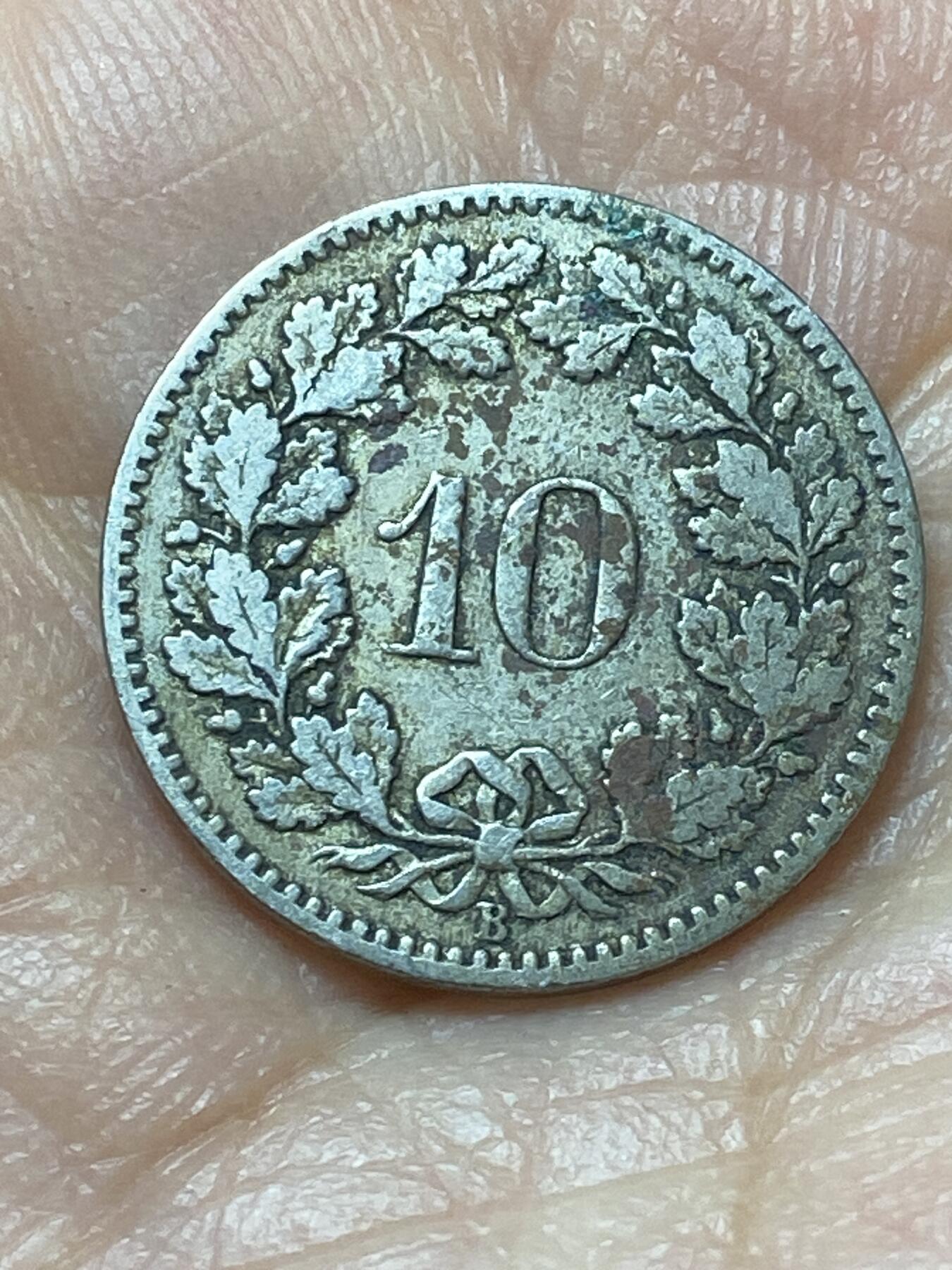 2026年第二十场(总第一百八十九场）外国好品散币场(免佣金) 稀少早期年份–瑞士🇨🇭1881年10拉彭(第二版，B标伯尔尼造)