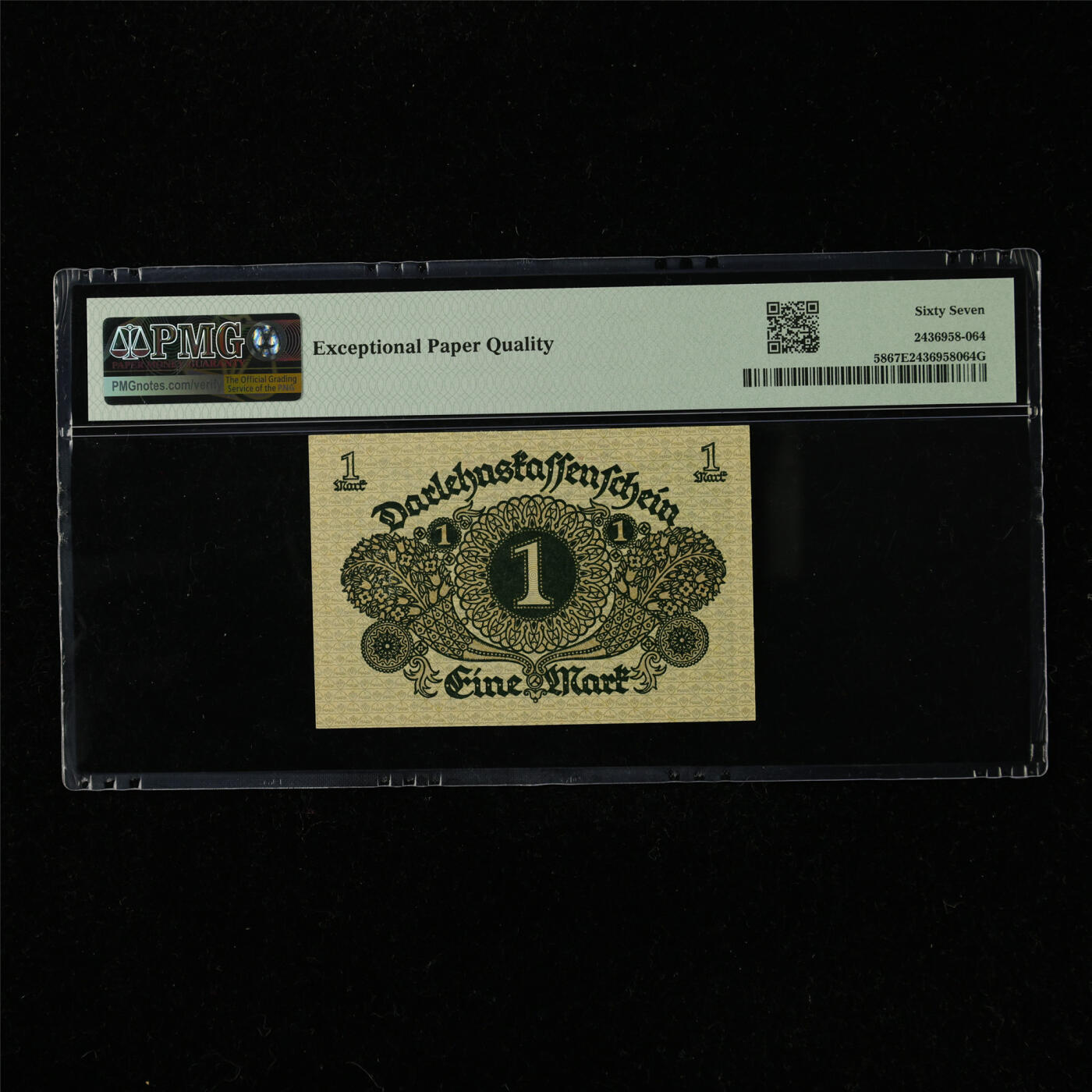 【亘邦集藏】第220期拍卖 1920年 德国1马克 PMG 67EPQ 540725613